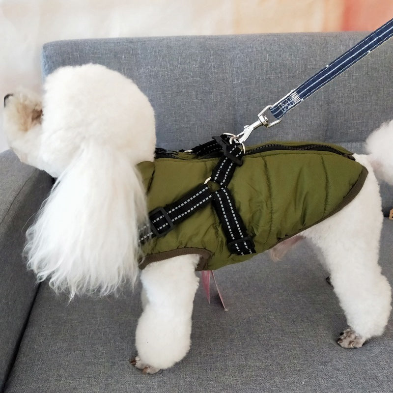 Waterproof winter Dog Coat With Harness