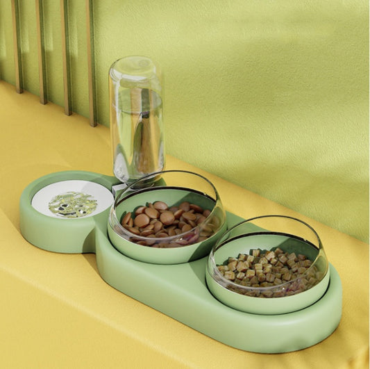 Automatic Feeder Food Bowl With Water Fountain