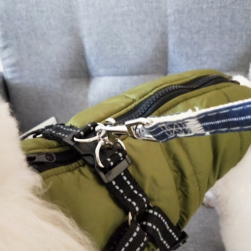 Waterproof winter Dog Coat With Harness