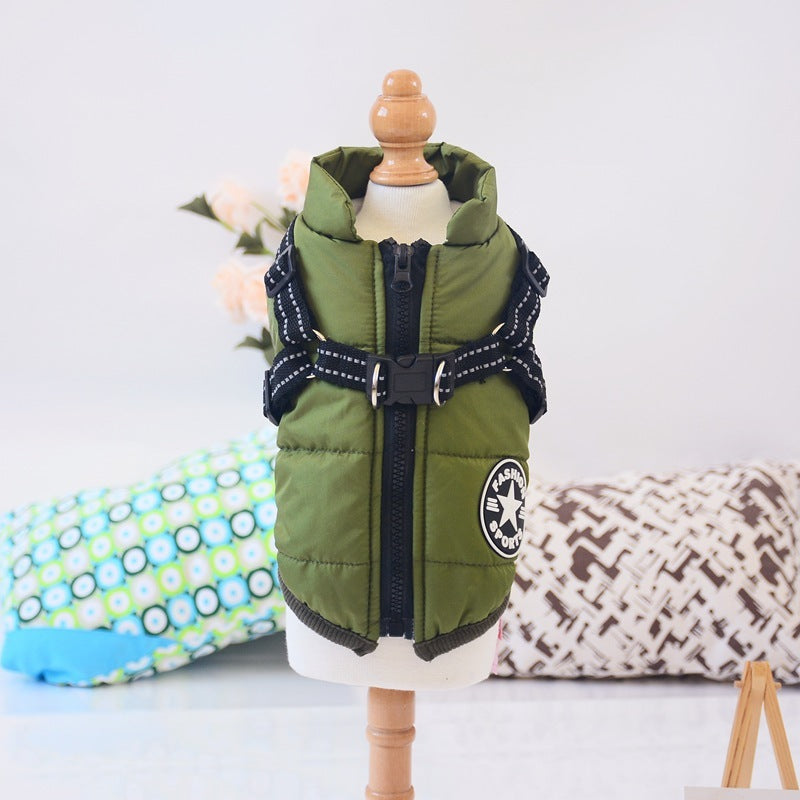 Waterproof winter Dog Coat With Harness