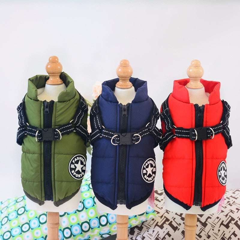 Waterproof winter Dog Coat With Harness