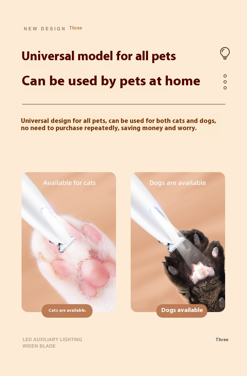 Dog Paw Trimmer With LED Light Fully Waterproof