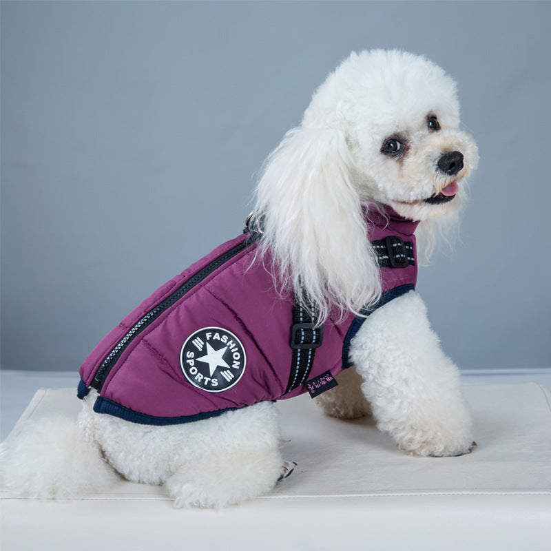 Waterproof winter Dog Coat With Harness