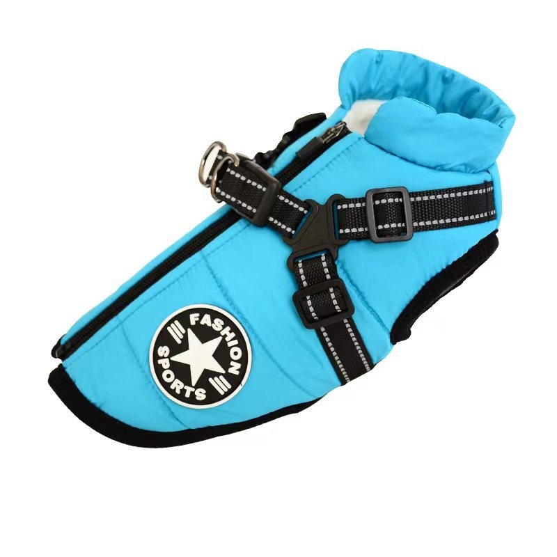 Waterproof winter Dog Coat With Harness